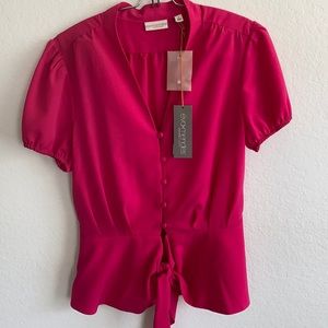 Eva mendes bright pink blouse